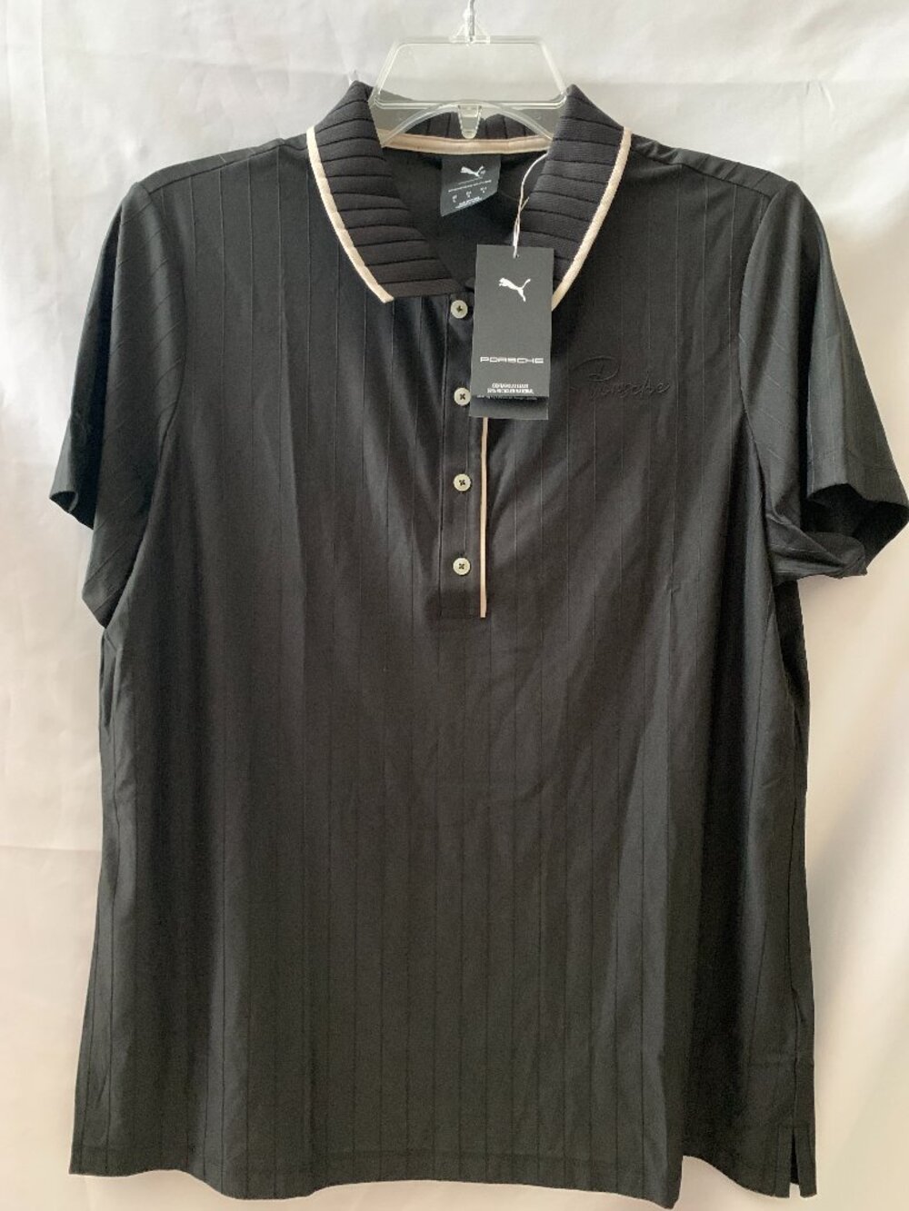 PUMA x PORSCHE 911 Targa 60th Anniversary Golf Polo Shirt in Black Sz LARGE